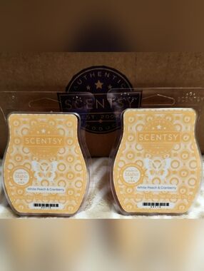White Peach & Cranberry Scenty Wax Bars, Two 3.2 Fl.Oz. Each